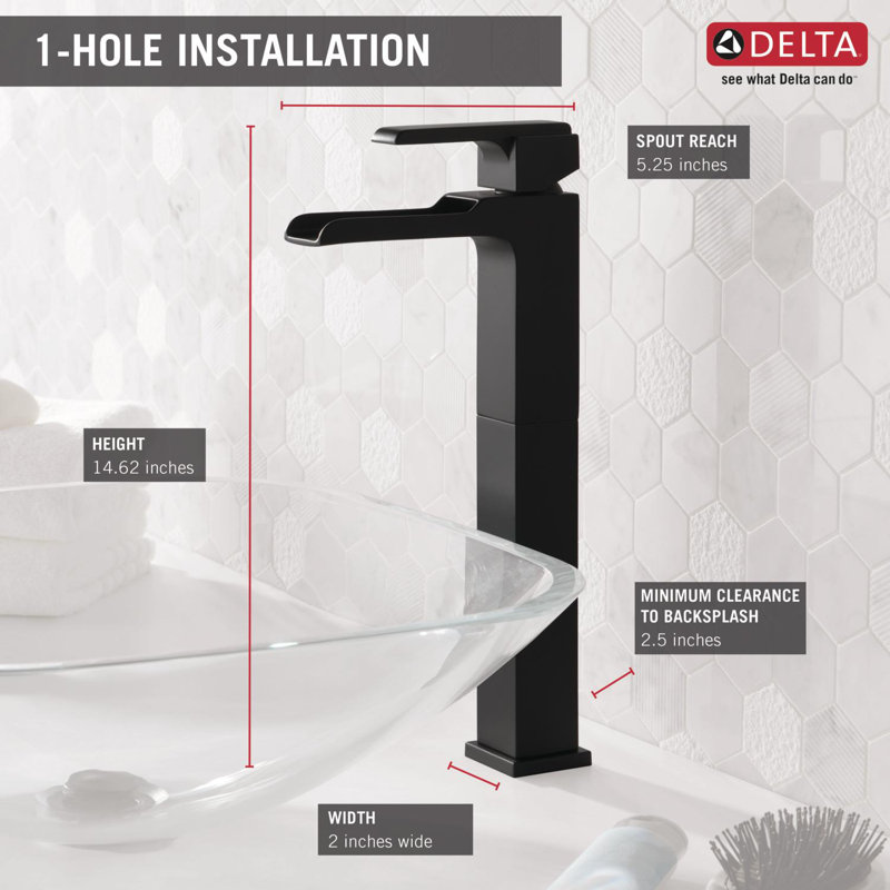 Delta Ara Vessel Sink Faucet Singlehandle Bathroom Faucet & Reviews